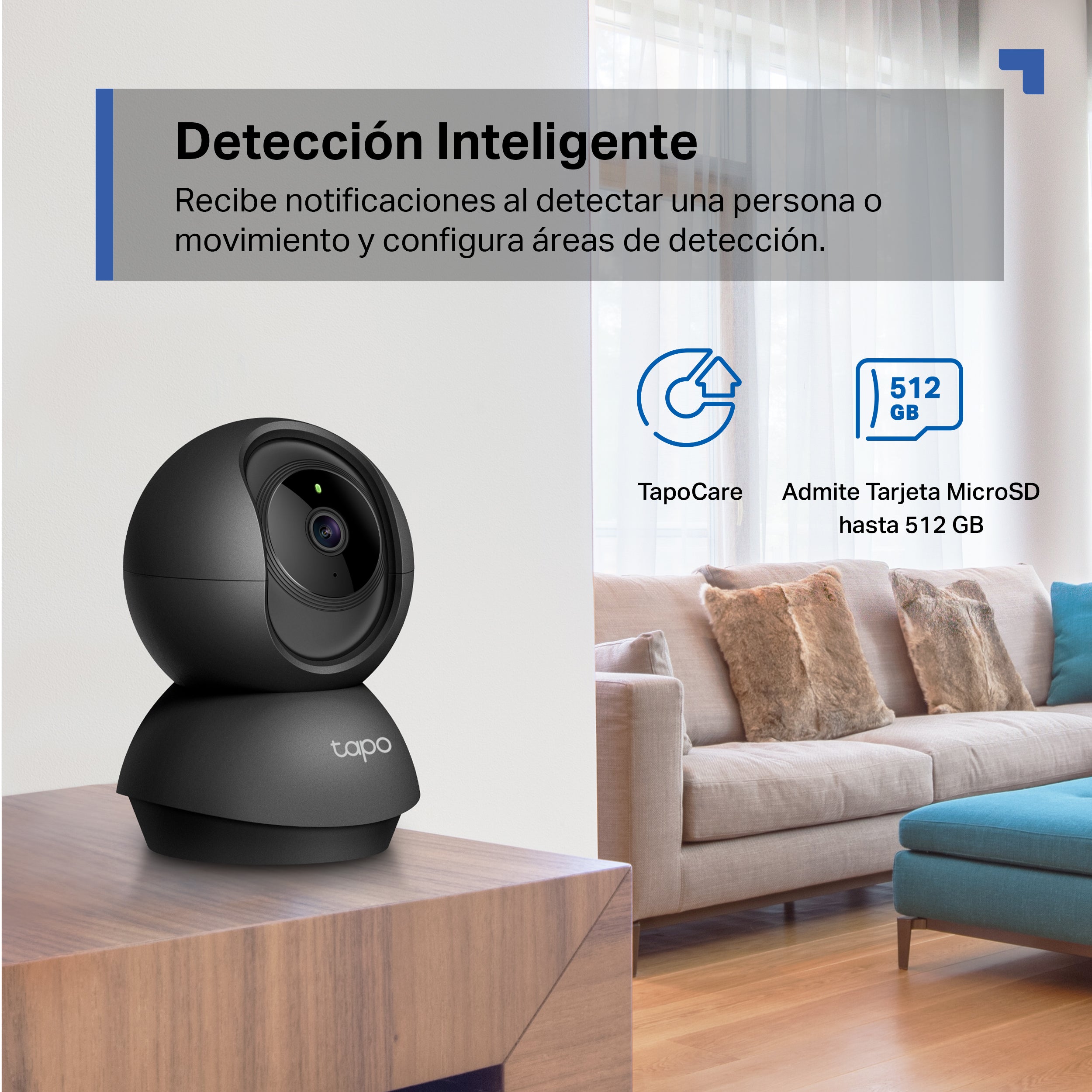 TAPO C211 - Cámara de Vigilancia Wi-Fi Inteligente, Rotación 360º, 2K 3MP, Detección IA, Visión Nocturna, Modo Privacidad, Color Negro
