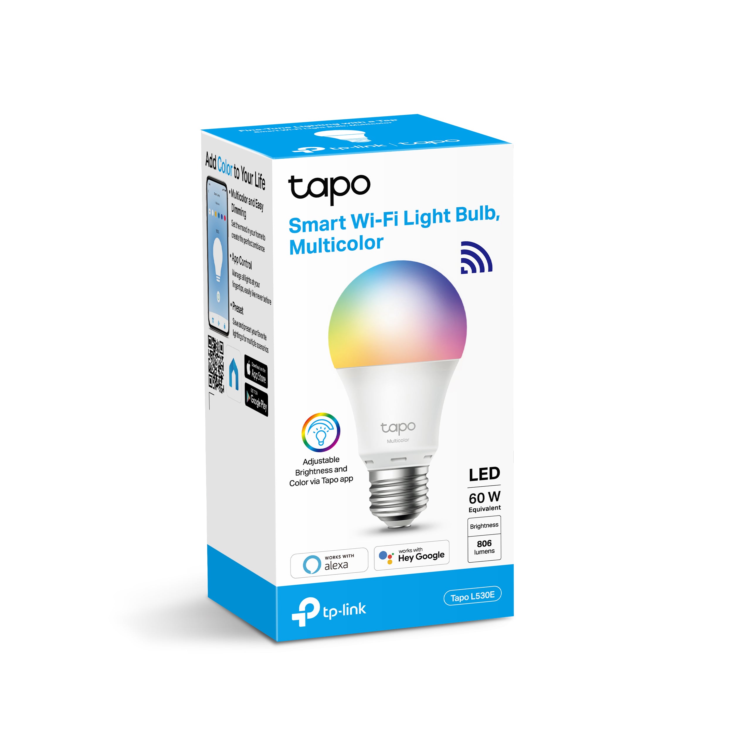 Tapo L530E - Bombilla LED Inteligente Regulable con 16 Millones de Colores RGB
