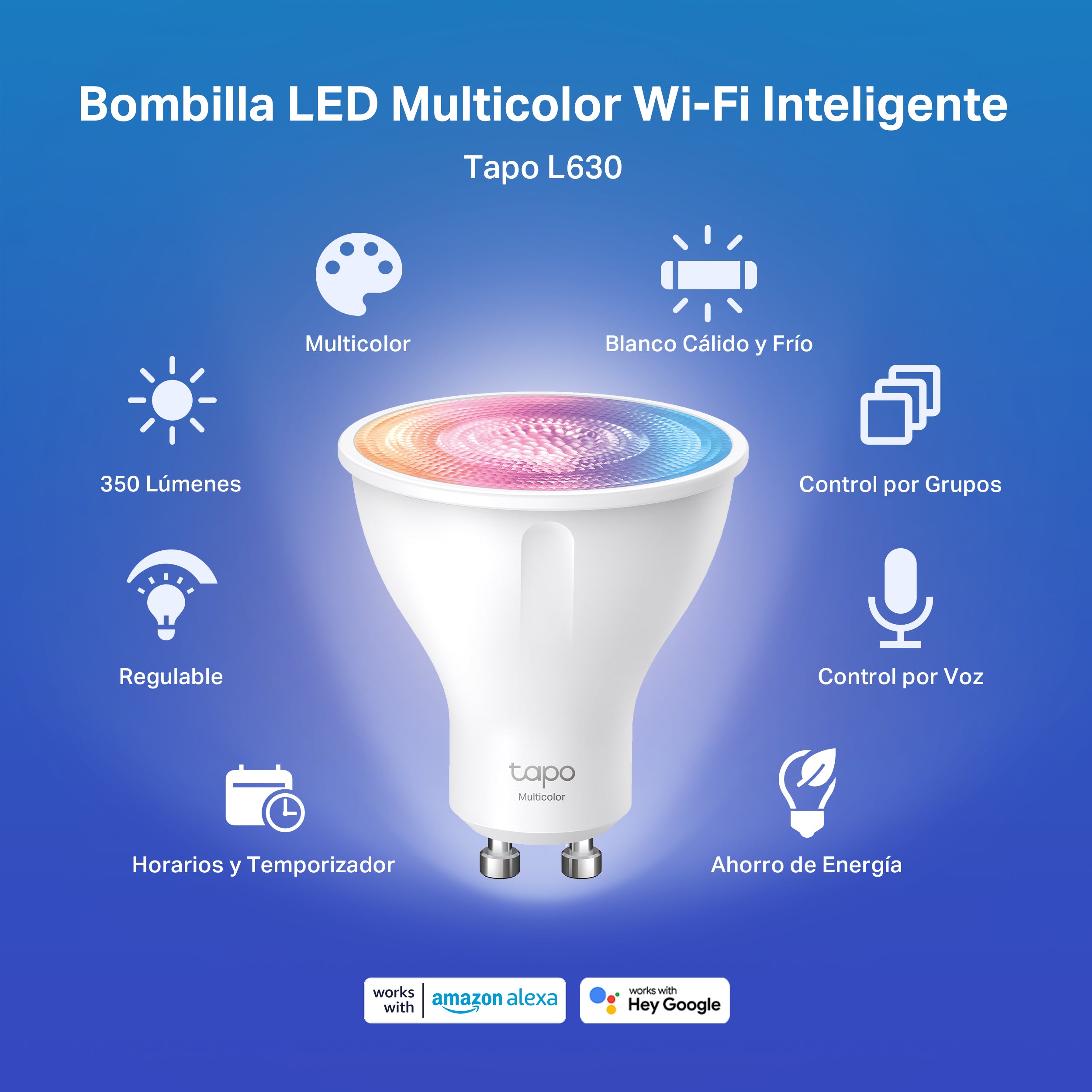 Tapo L630 - Bombilla LED Inteligente Regulable con 16 Millones de Colores RGB