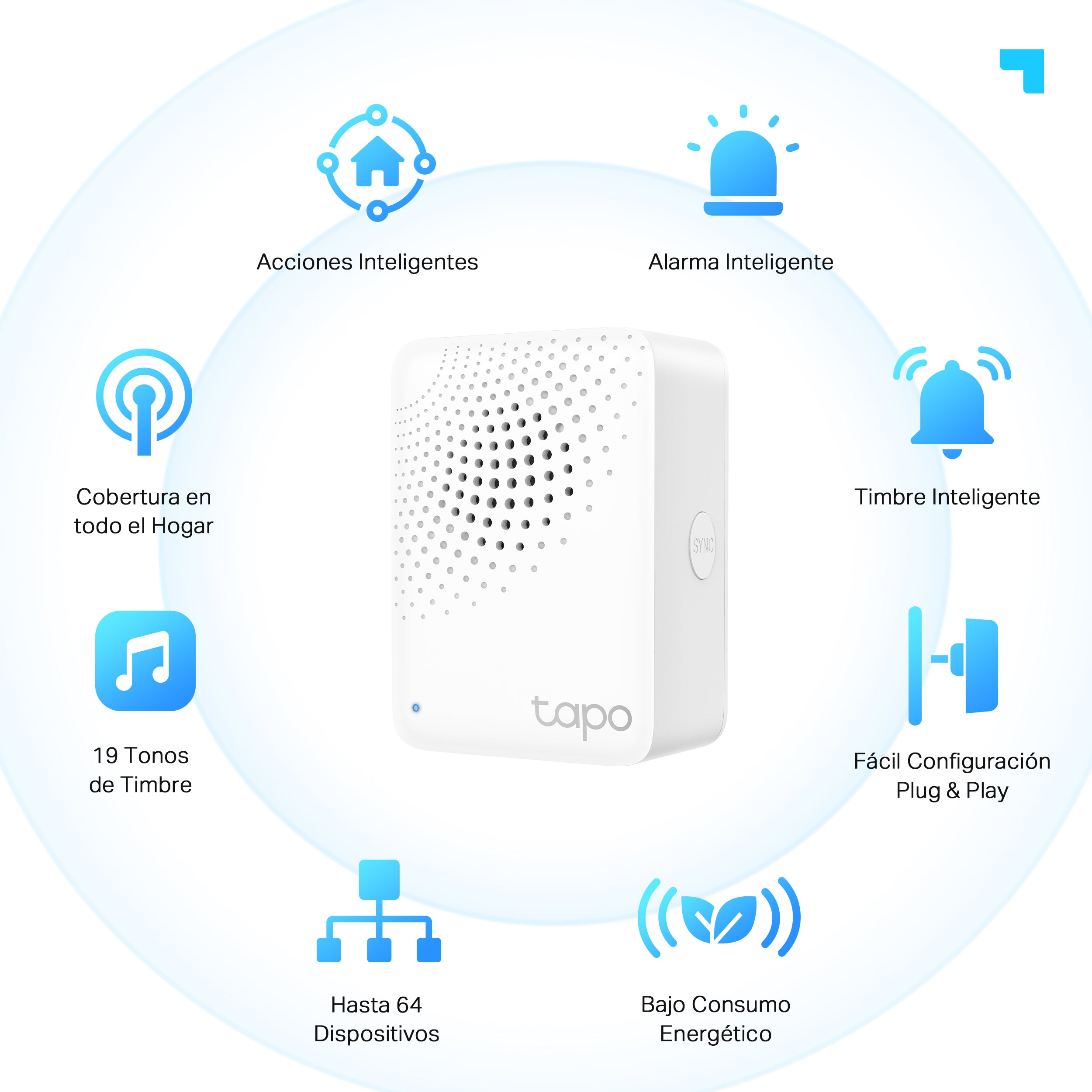 Tapo H100 - Hub Inteligente con Timbre y Alarma
