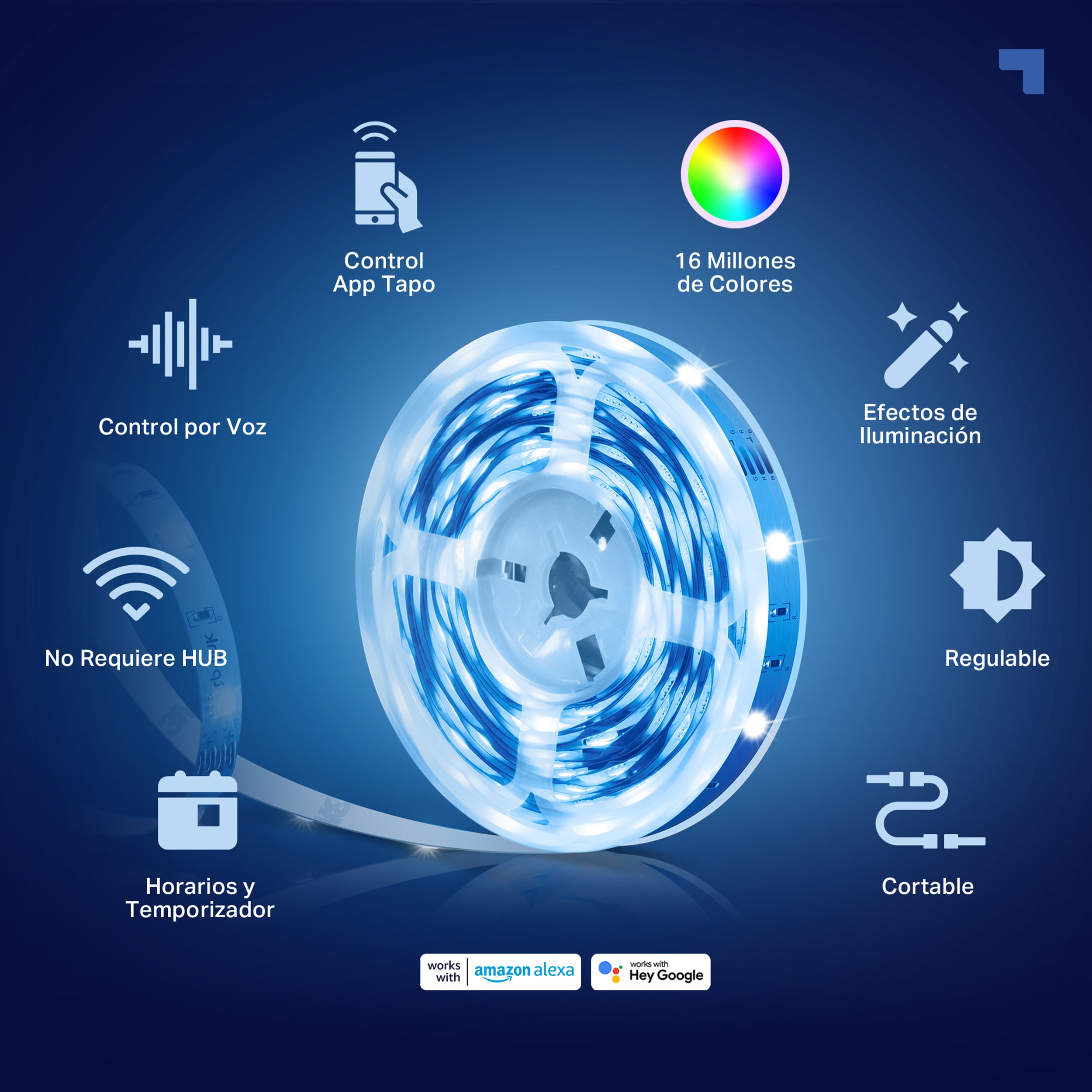 Tapo L900-5 - Tira de Luz LED Inteligente con 16 Millones de Colores RGB, 5 metros