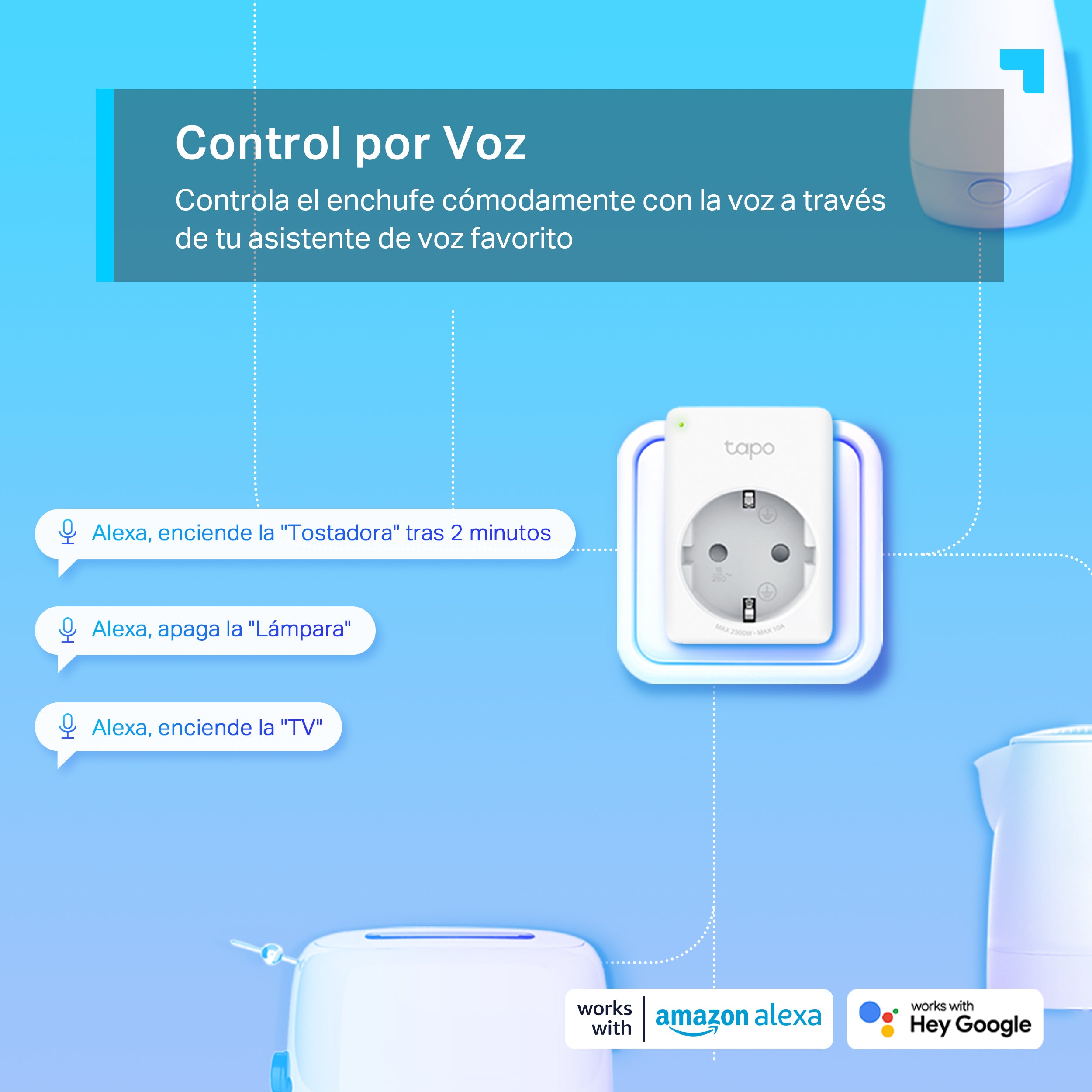 Tapo P100(1 pack) - Enchufe Wi-Fi Inteligente Mini, Temporizador y Horarios, Control por Voz