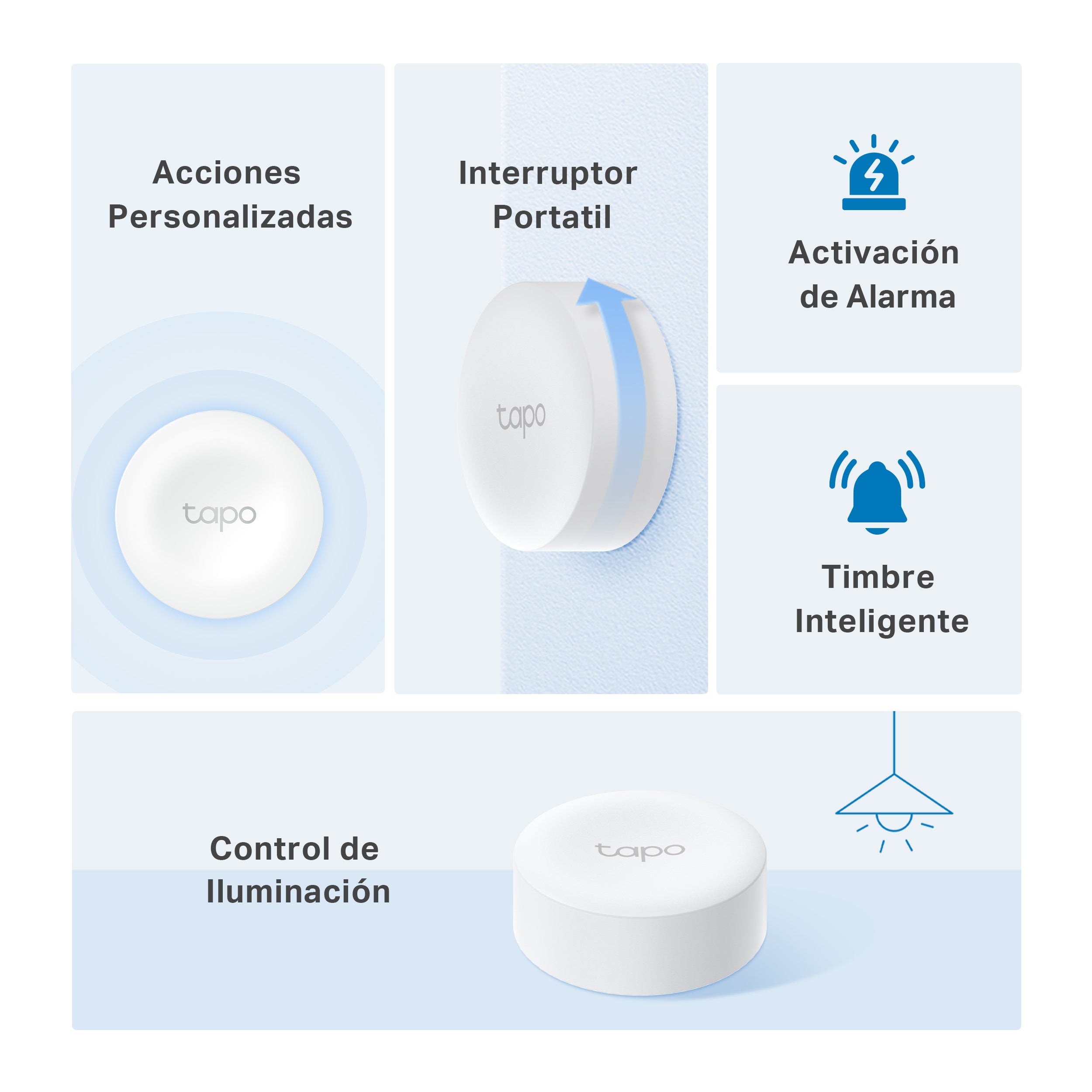 Tapo S200B - Botón Inteligente Tapo, 4 Funciones Personalizadas, Acciones Inteligentes, Montaje Flexible