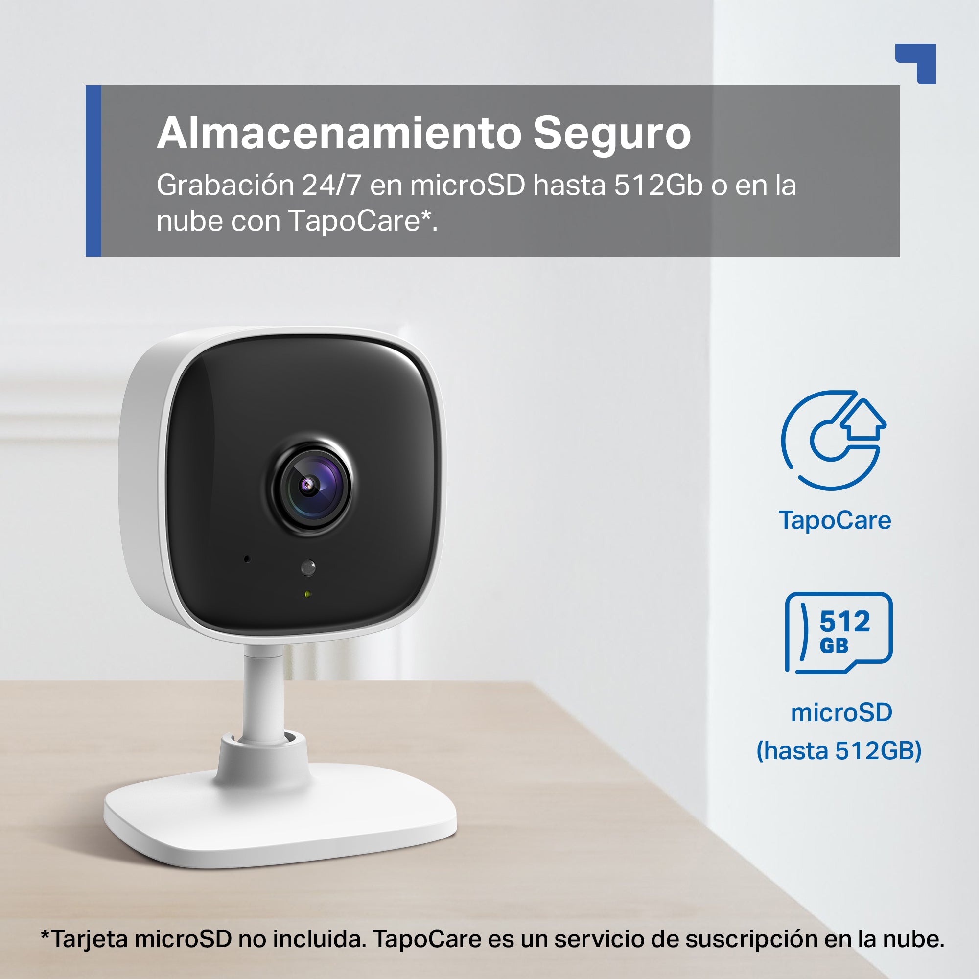 Tapo C110 - Cámara de Vigilancia Wi-Fi Inteligente, 2K 3MP, Detección IA, Visión Nocturna
