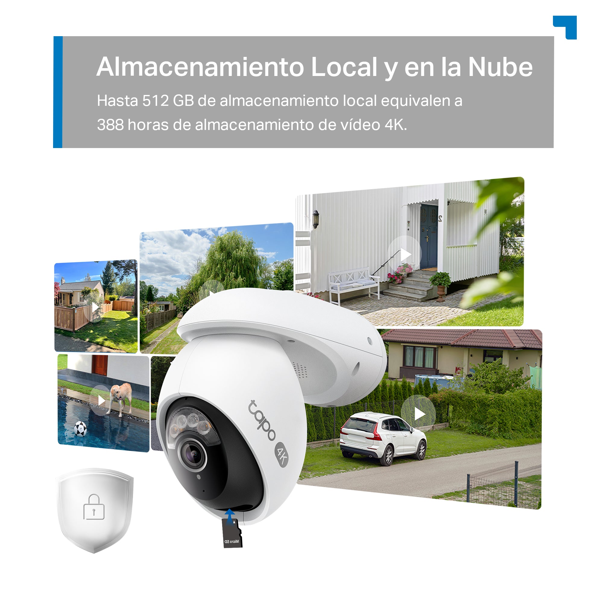 Tapo C560WS - Cámara inteligente Wi-Fi de Vigilancia para Exterior 360º, 4K 8MP, Detección IA Gratuita, Visión Nocturna a Color, Reconocimiento Facial