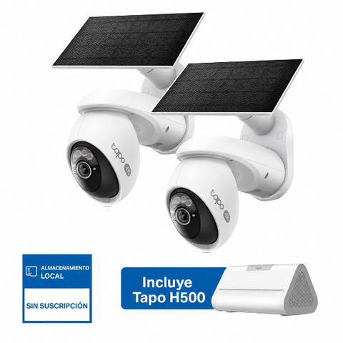 Cámara 4K 8MP Solar con IA 360° | Tapo H500 + C660 Kit(2-Pack)