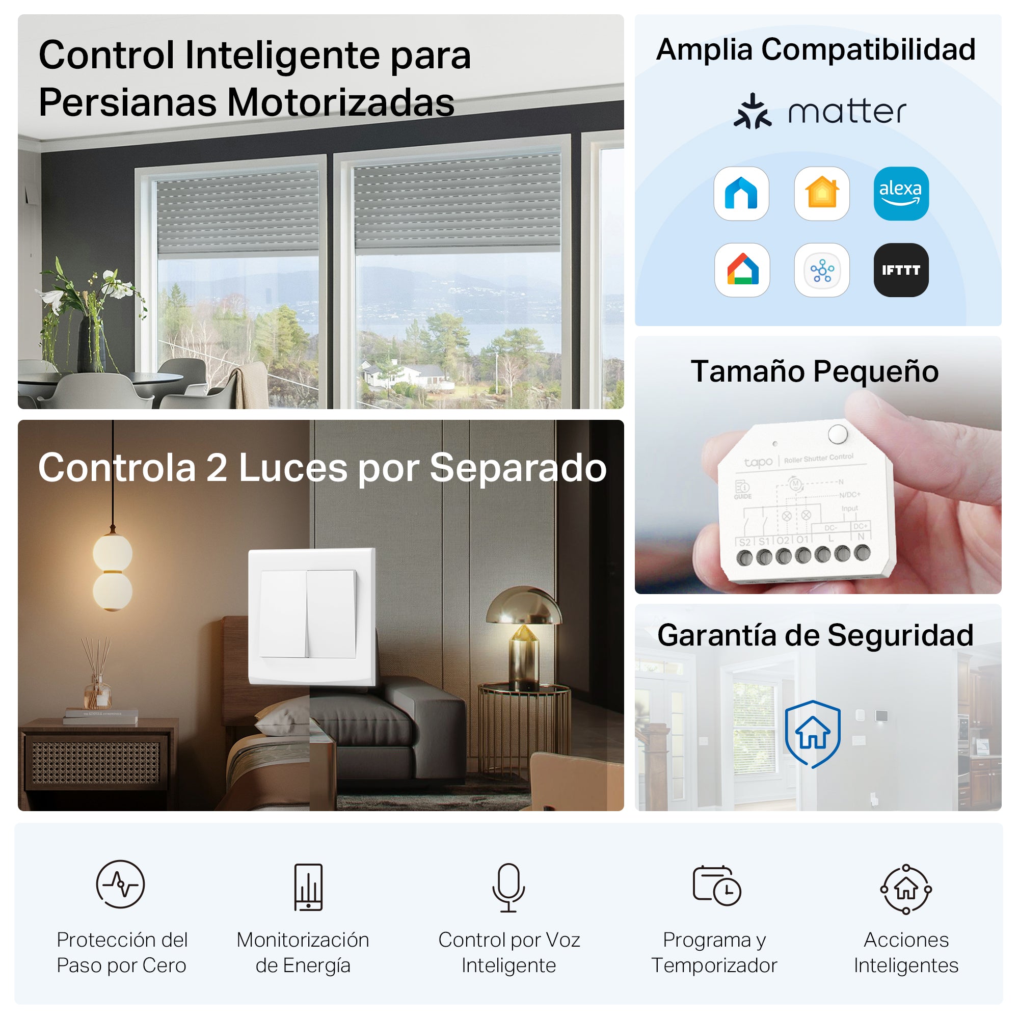 Tapo S112 - Relé Doble Inteligente, Control de Persianas Motorizadas, Control de Iluminación, Horarios, Control por Voz