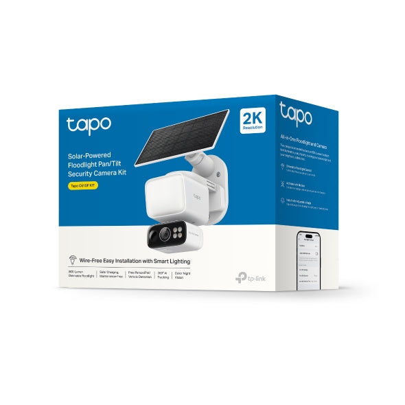 2K 3MP 360° 800 Lúmenes Cámara Solar con Foco | Tapo C615F KIT