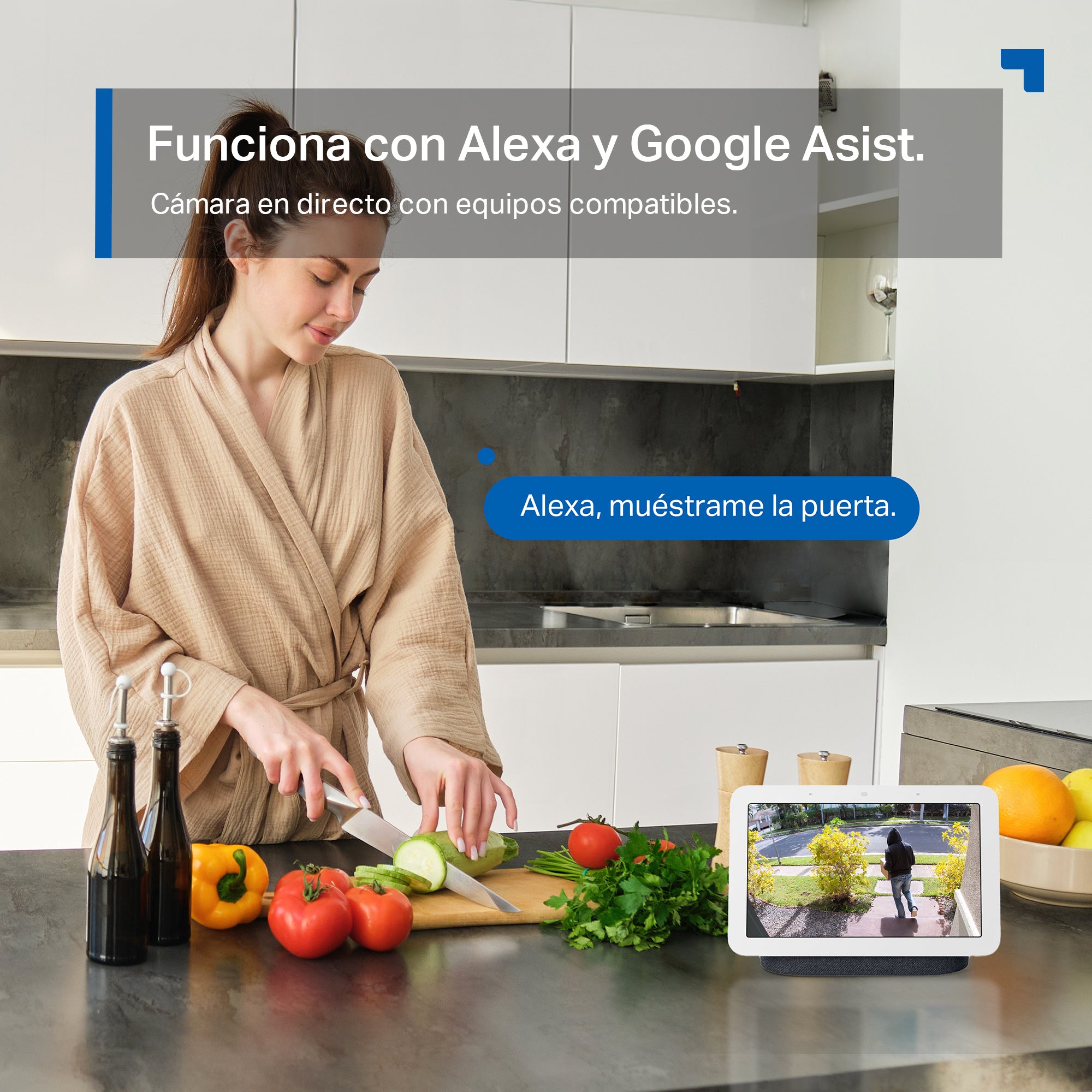 Tapo D210 - Timbre Inteligente  con Video 2K 3MP, Visión Nocturna a Color, Protección IP65