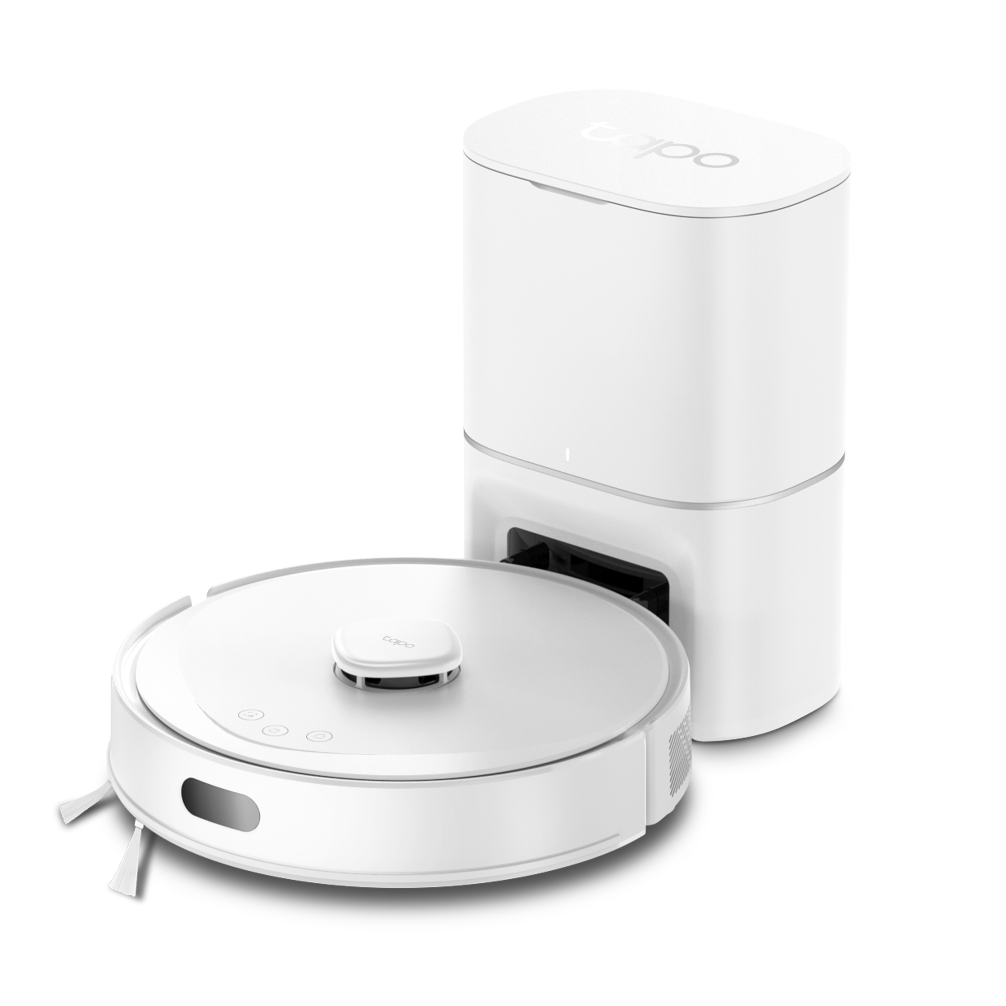 Robot aspirador Tapo RV30 Max Plus White con sensores LiDAR y diseño minimalista 01