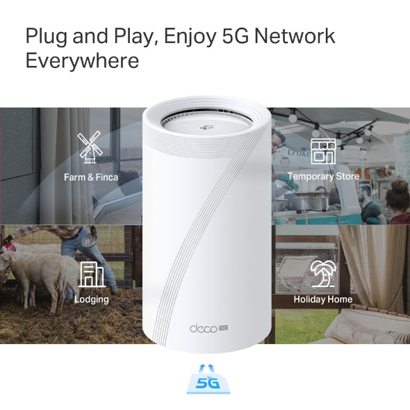 Deco BE65-5G(Pack de 1) | Sistema 5G Wi-Fi 7 Mesh BE9300 de Triple Banda