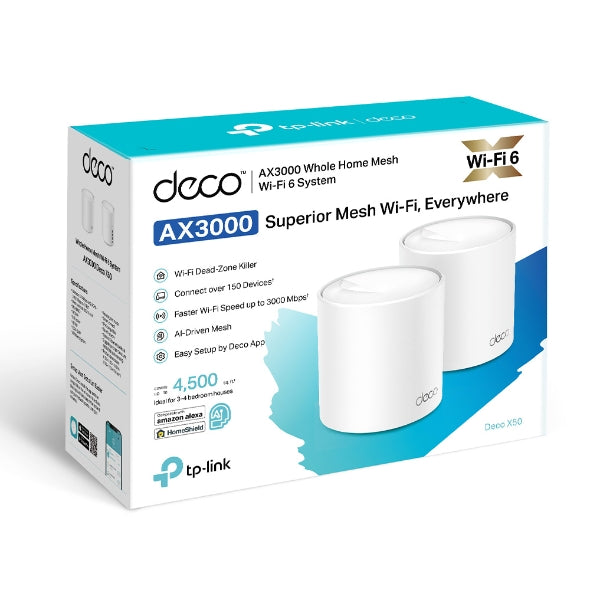 Deco X50(Pack de 2) | Sistema Wi-Fi 6 Mesh AX3000