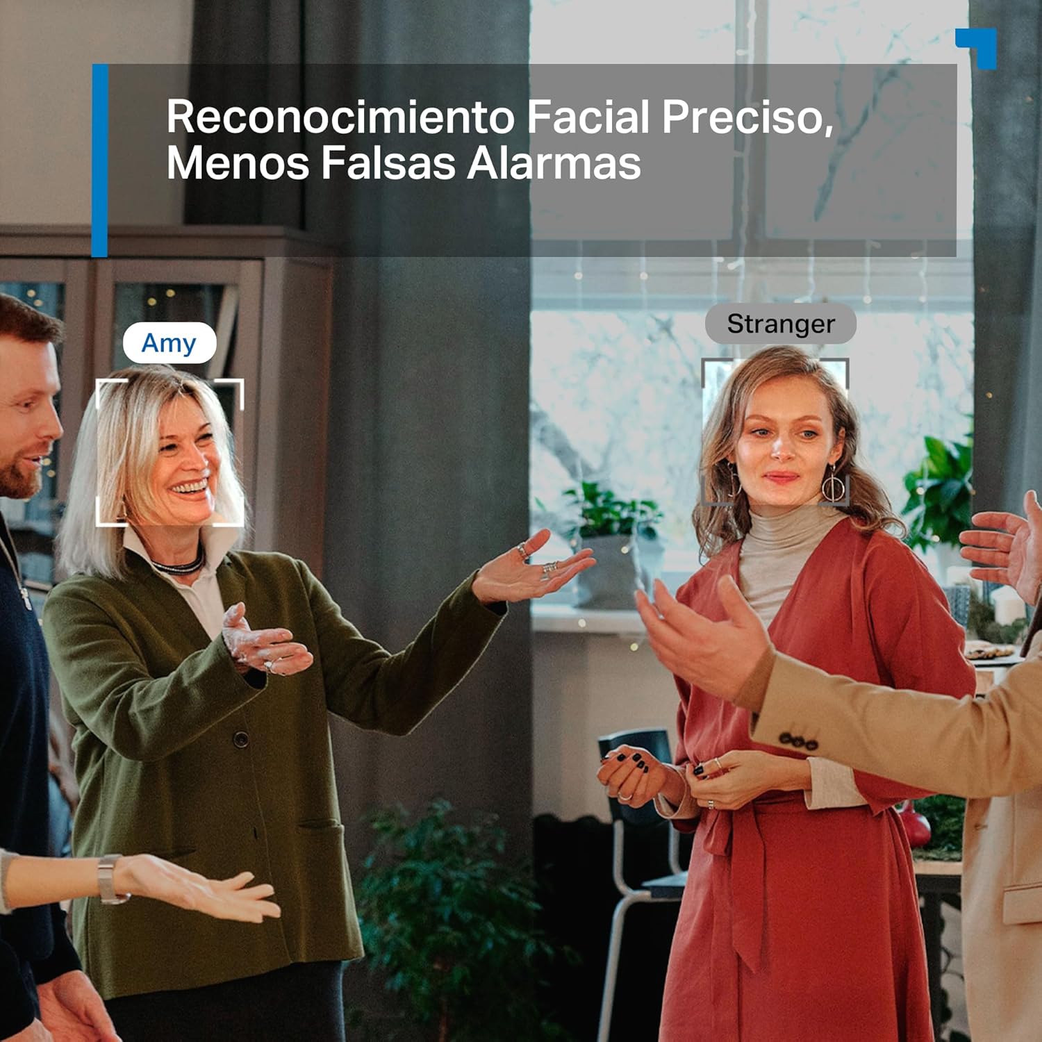 Reconocimiento facial preciso de la Tapo C260, identifica personas conocidas y reduce falsas alarmas