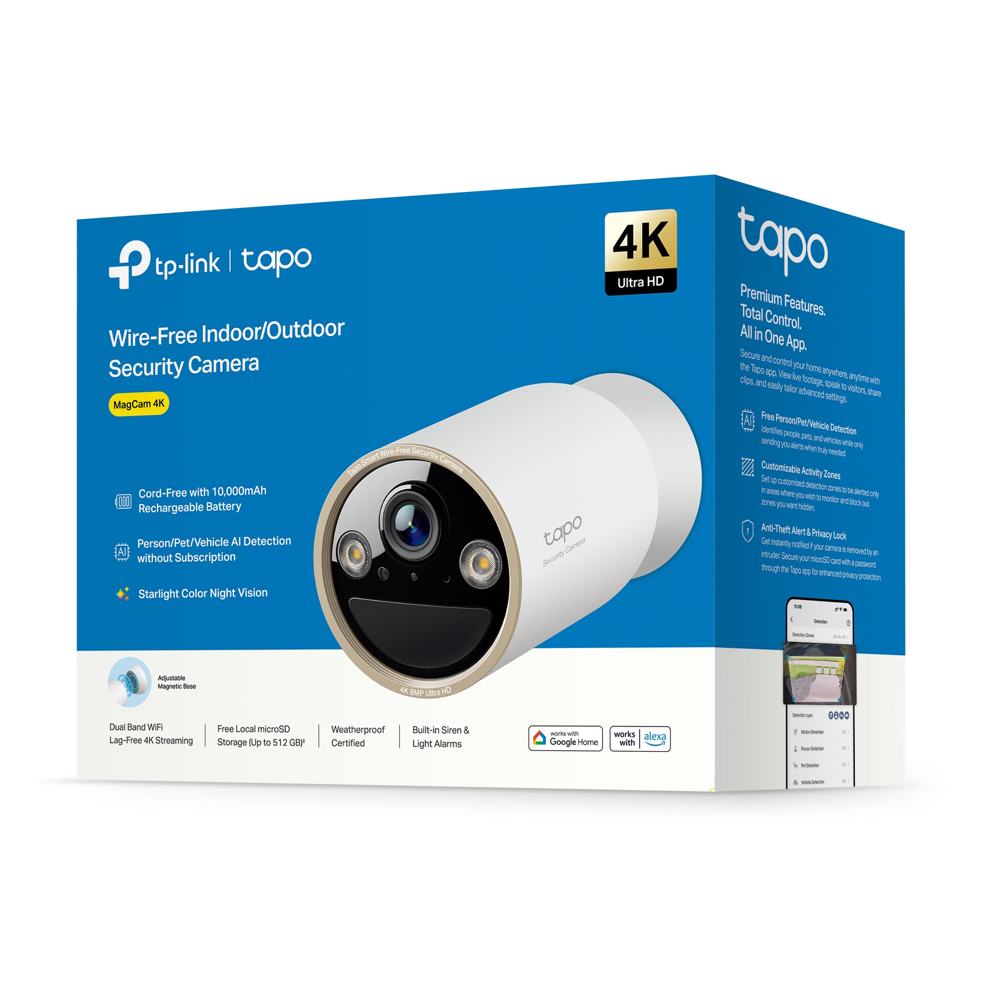 Packaging oficial de la cámara Tapo C460 con diseño profesional y especificaciones destacadas