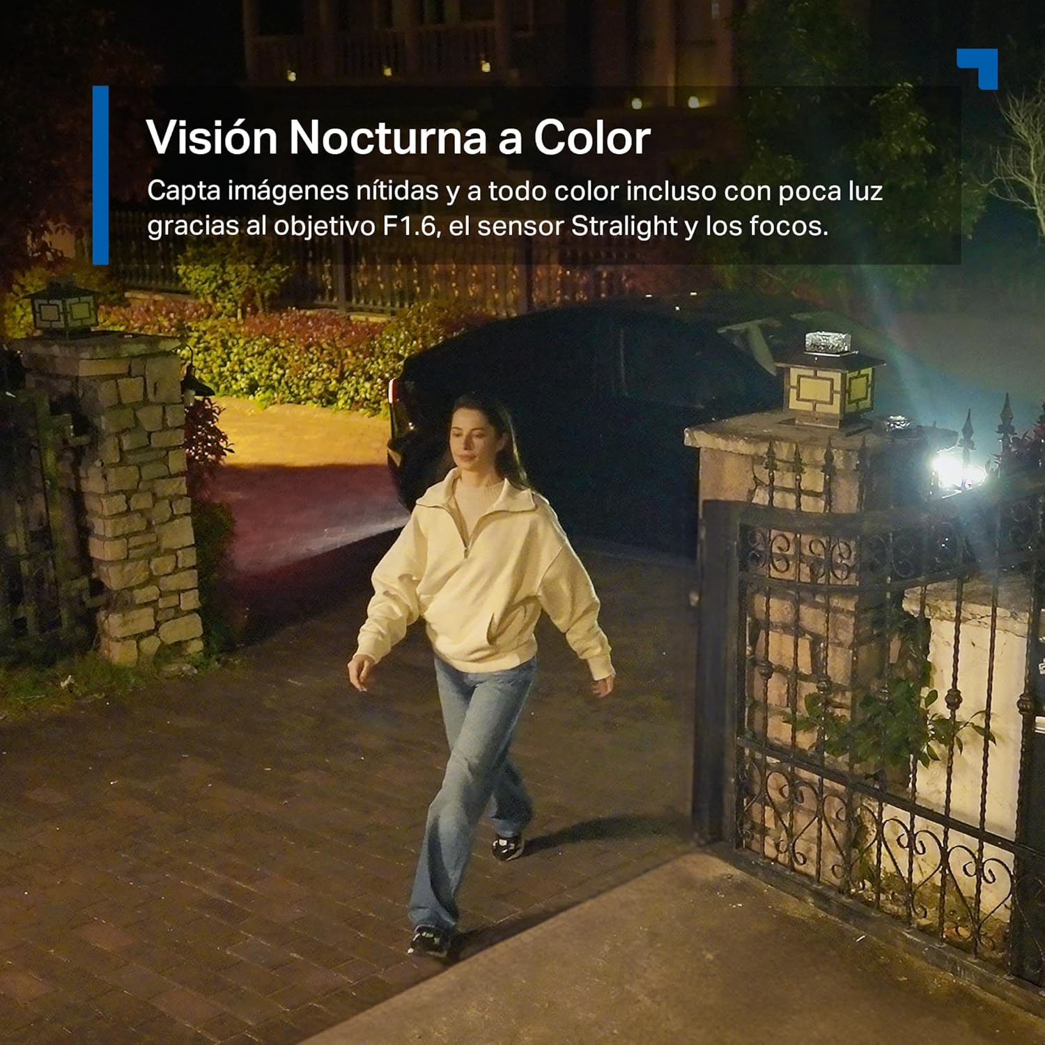 Visión nocturna a color con sensor Starlight y focos de la Tapo C460 Kit