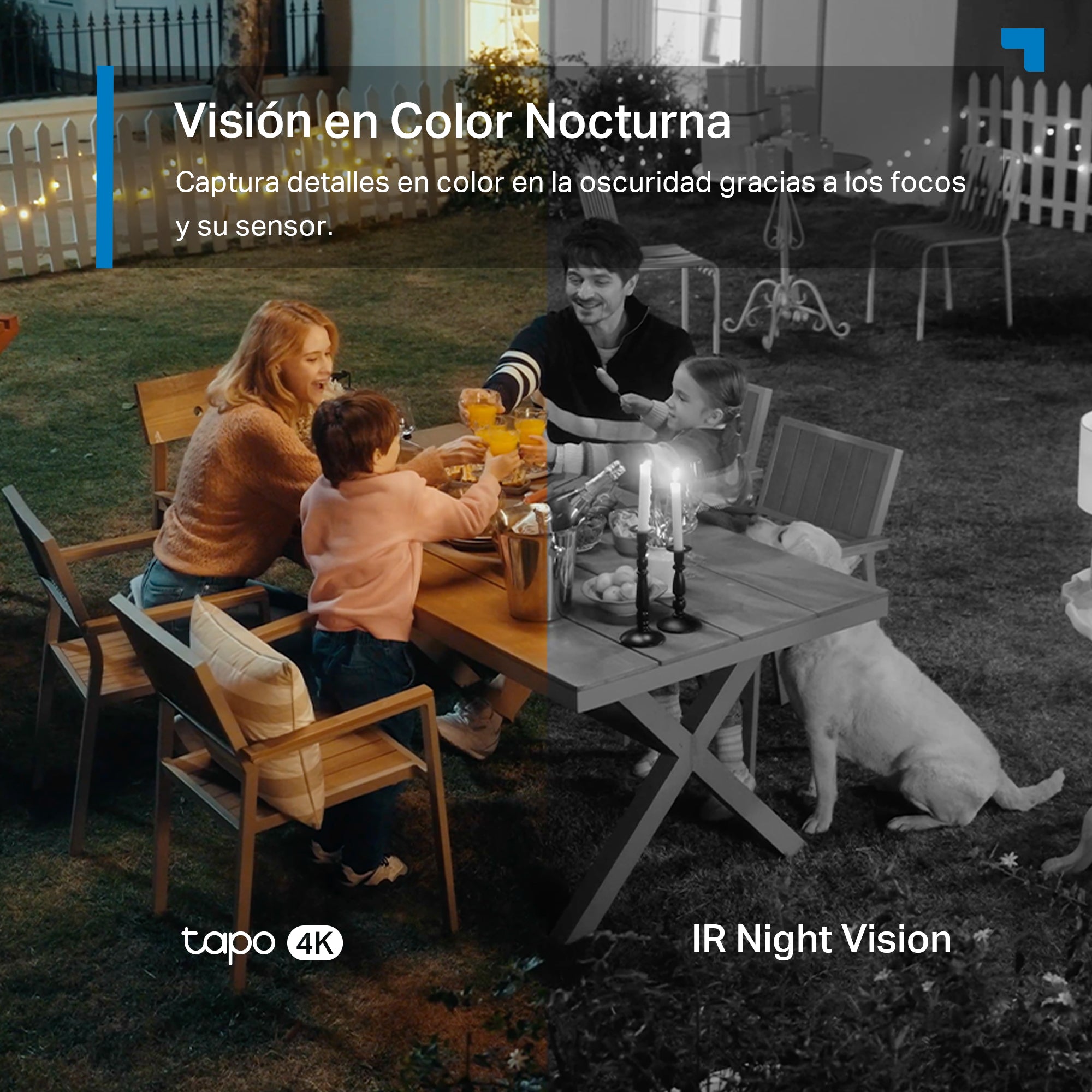 Comparativa visión nocturna a color frente a infrarrojos de la Tapo C560WS