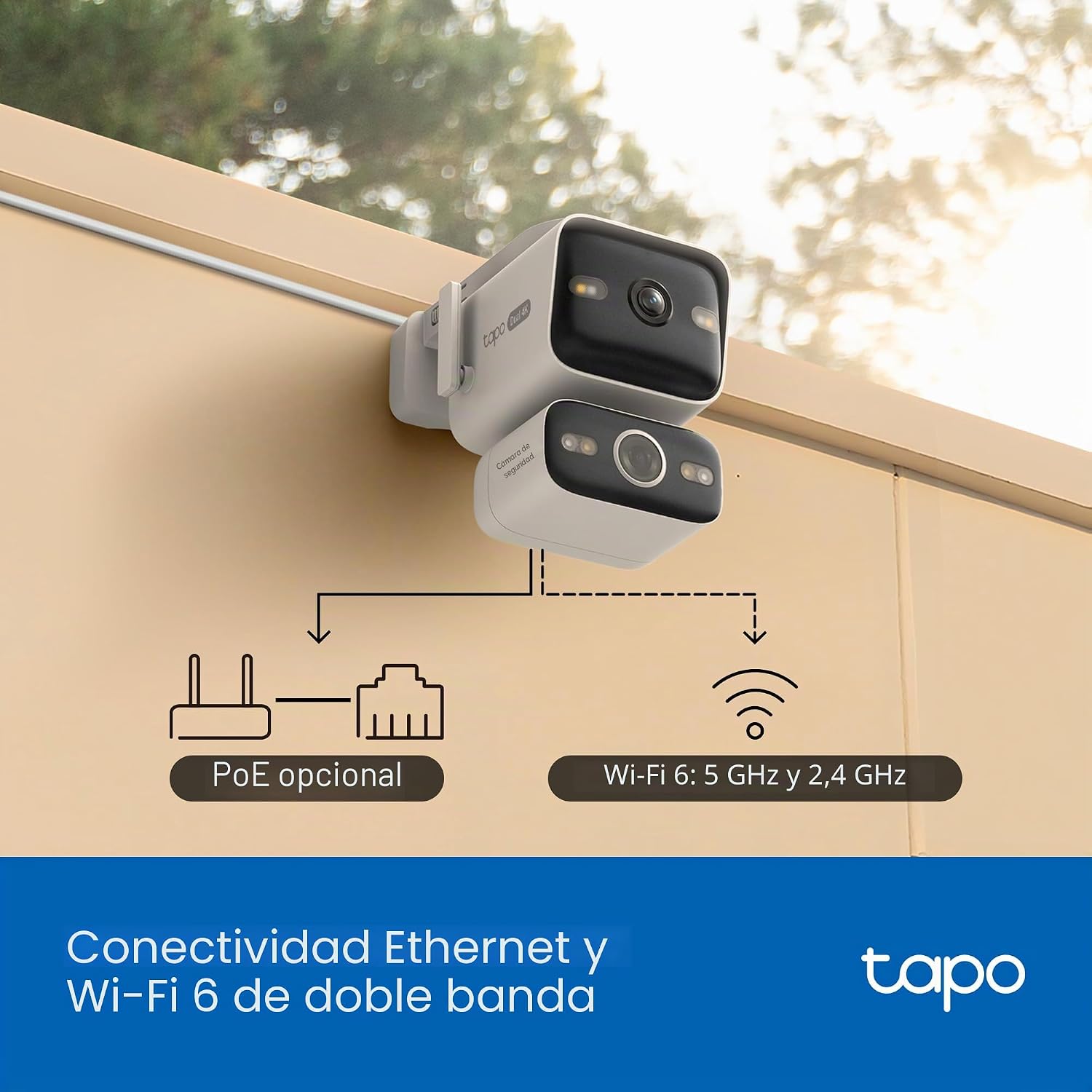4K Doble Lente Cámara Exterior 360° con IA | Tapo C575D