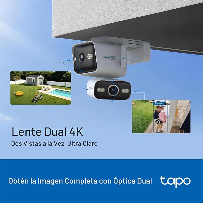 4K Doble Lente Cámara Exterior 360° con IA | Tapo C575D