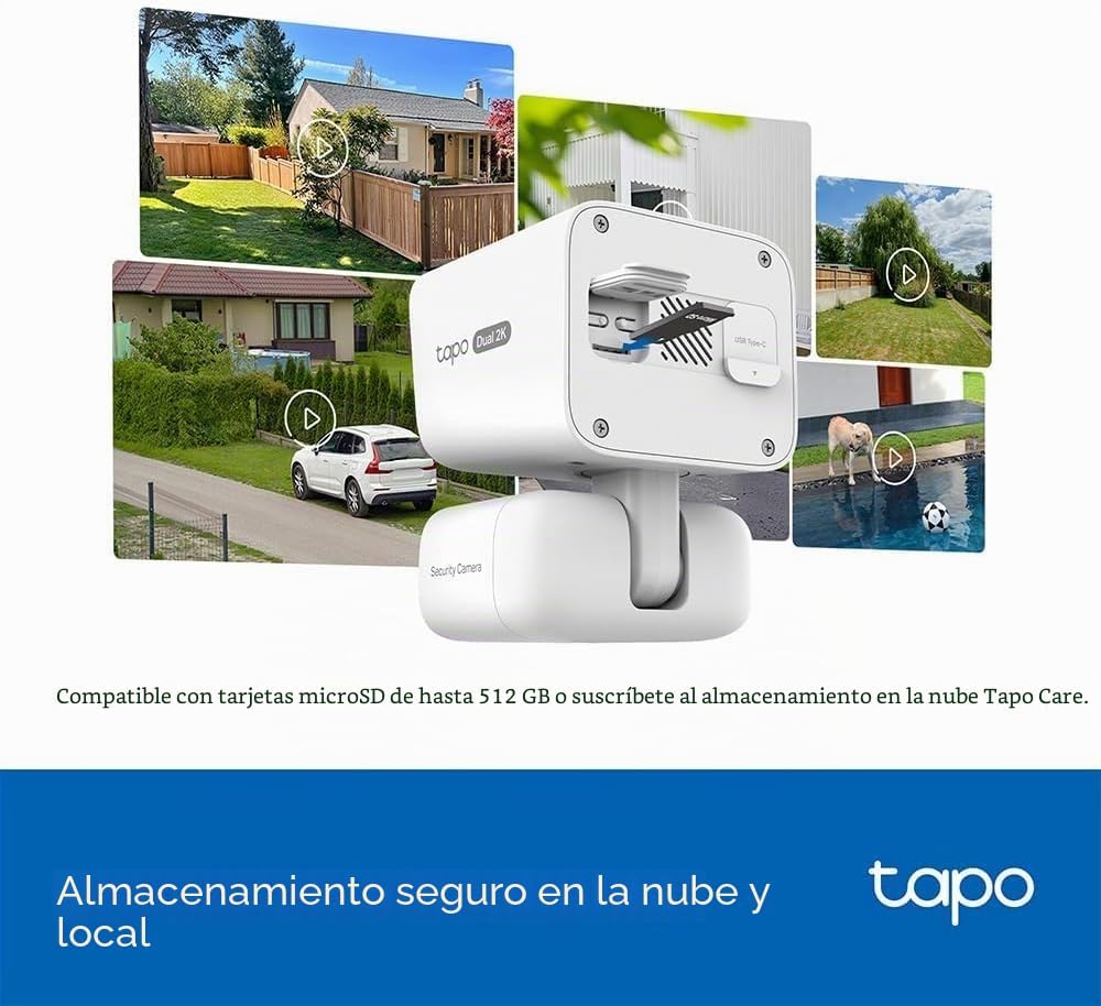 Tapo C645D KIT compatible con almacenamiento local mediante tarjeta microSD de hasta 512 GB y almacenamiento en la nube Tapo Care