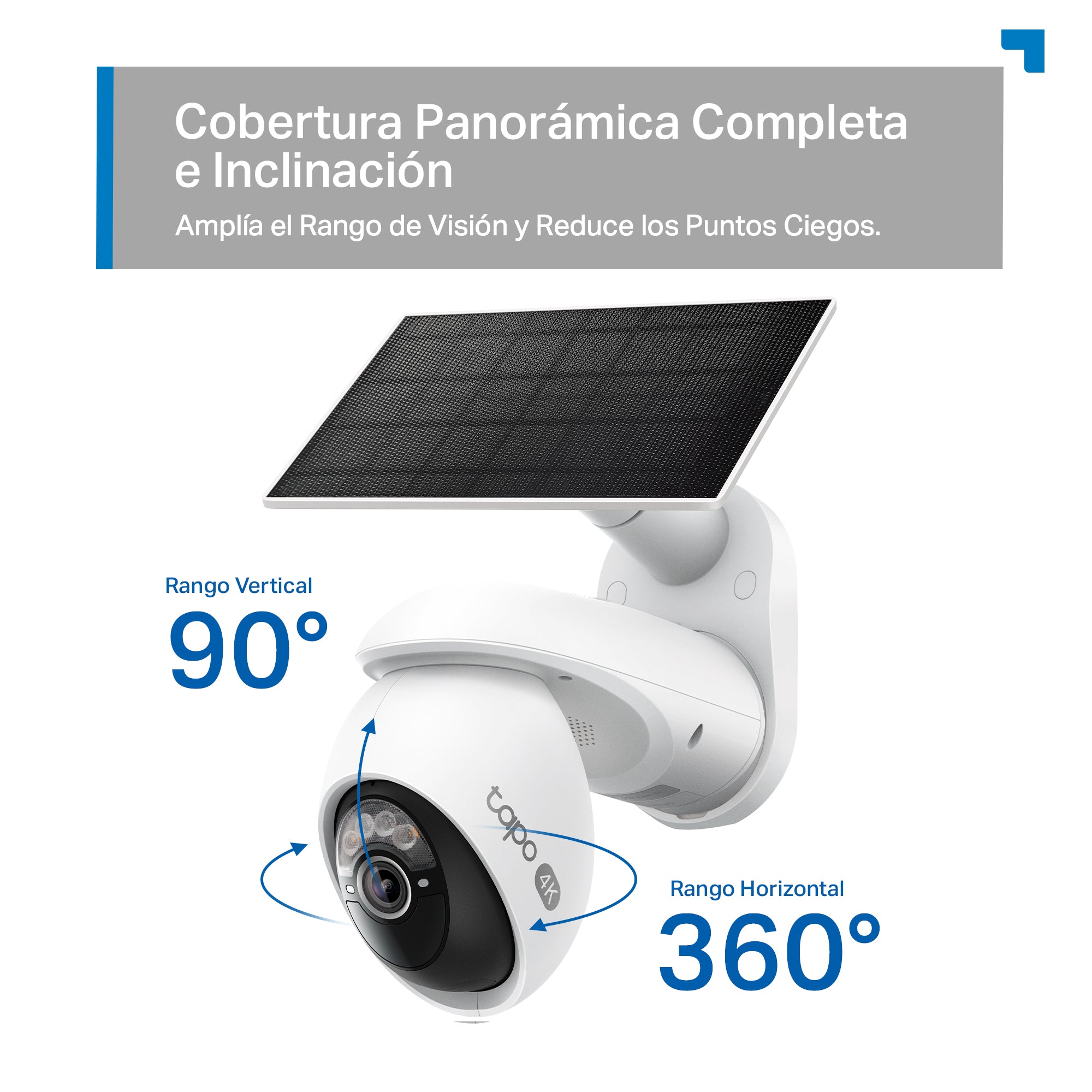Tapo C660 Kit con cobertura panorámica: 360 grados horizontal y 90 grados vertical