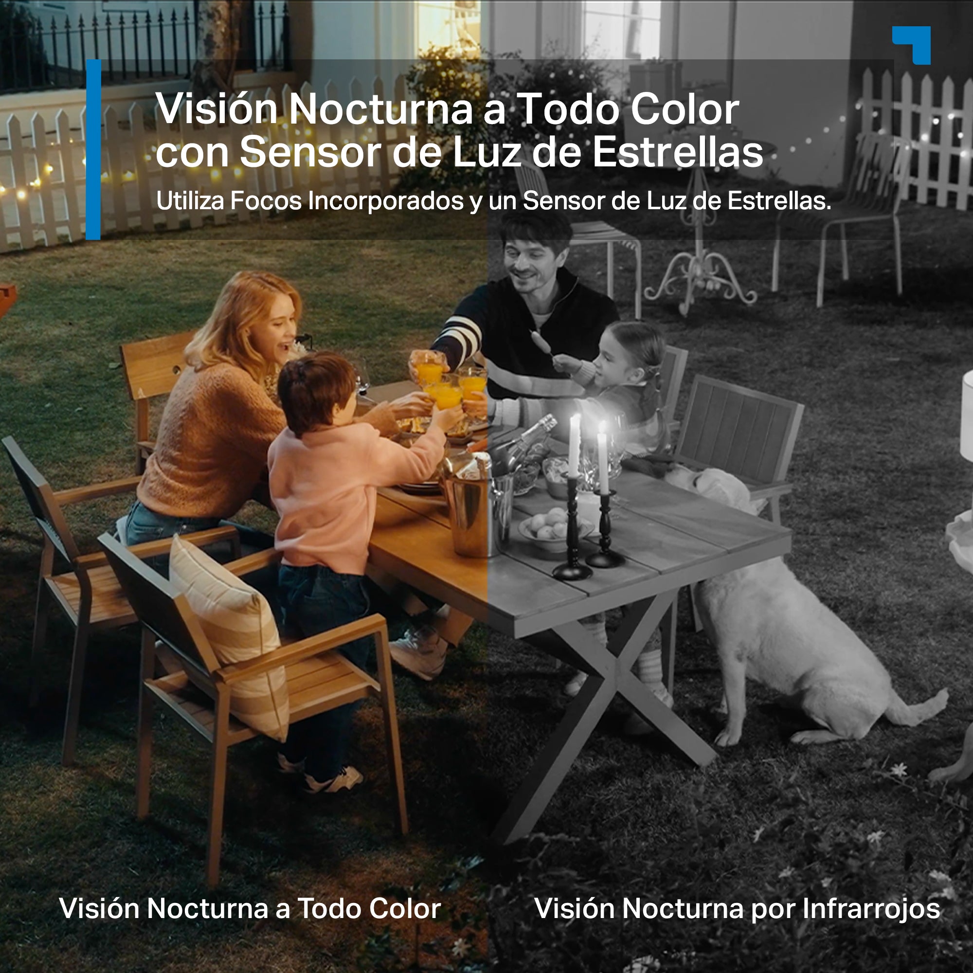 Comparativa visión nocturna a color con Starlight frente a infrarrojos de la Tapo C660 Kit