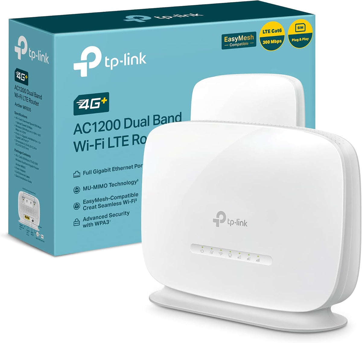 Router 4G+ Cat6 AC1200 con Wi-Fi 5 y puertos Gigabit | Archer MR505
