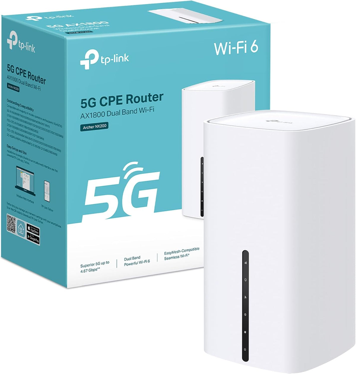 Router 5G AX1800 con Wi-Fi 6 hasta 4,67 Gbps | Archer NX200