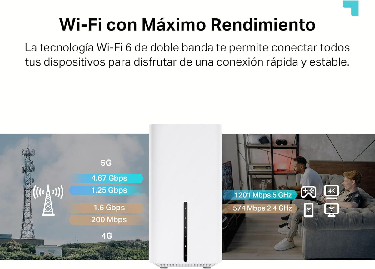 Router 5G AX1800 con Wi-Fi 6 hasta 4,67 Gbps | Archer NX200
