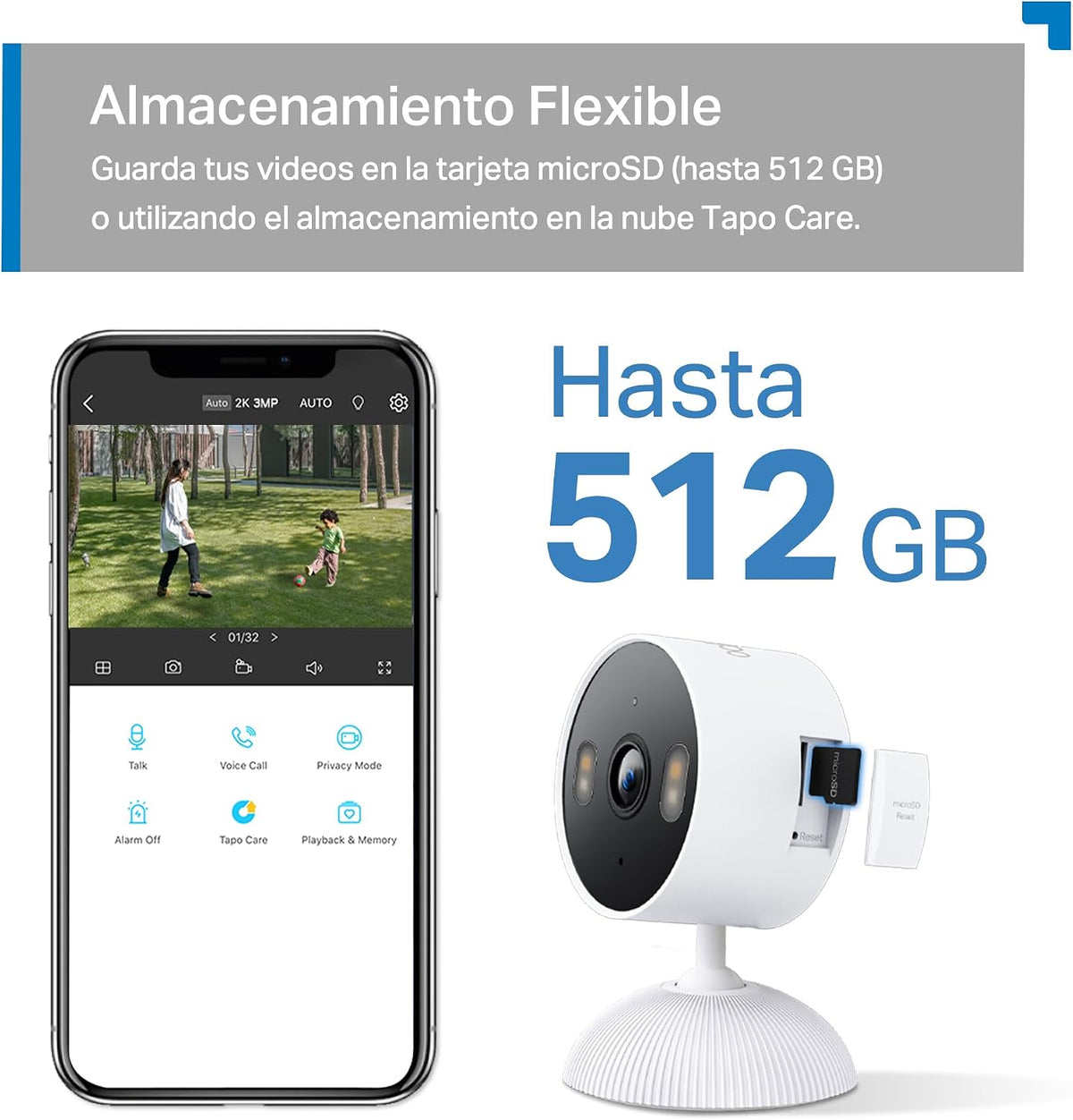 Cámara de Seguridad Wi-Fi Interior/Exterior 2K 3MP con Visión Nocturna a Color | Tapo C113