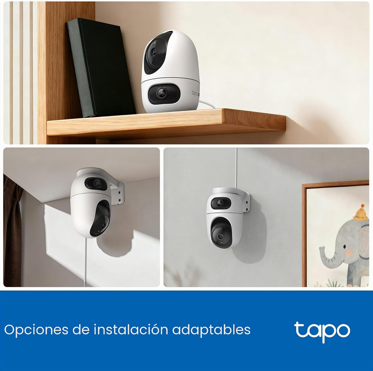 Cámara de Seguridad Interior de Doble Lente 2K con Pan/Tilt y Seguimiento IA | Tapo C245D
