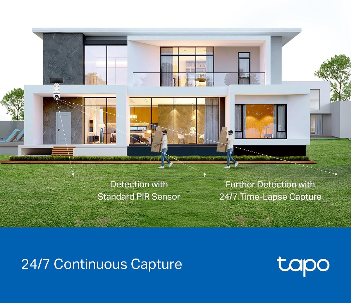 Cámara Exterior Solar 3K 5MP Wi-Fi 360° con Seguimiento IA | Tapo C630 KIT