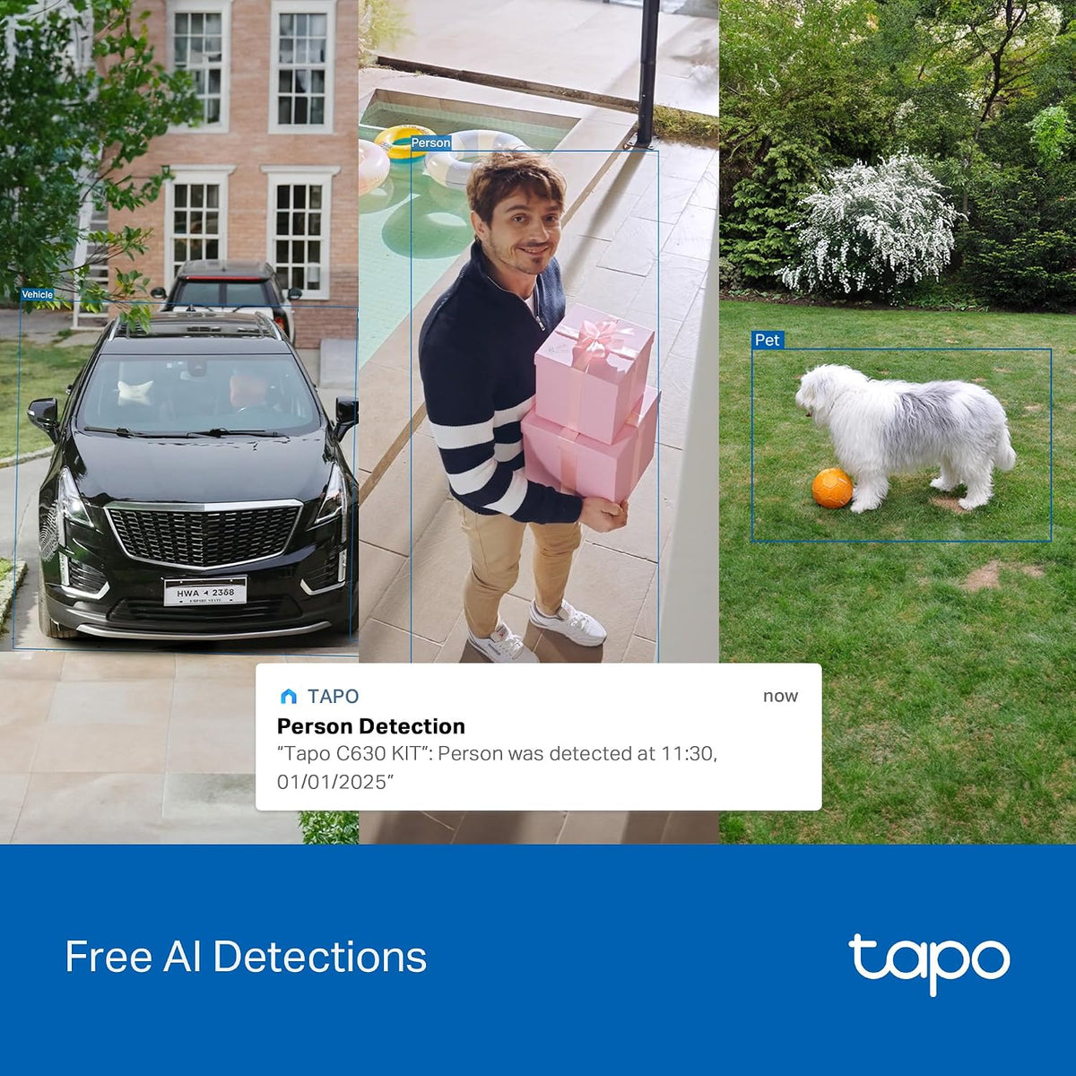 Cámara Exterior Solar 3K 5MP Wi-Fi 360° con Seguimiento IA | Tapo C630 KIT