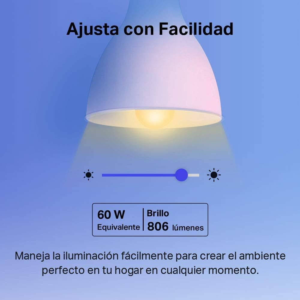 Bombilla LED Wi-Fi Inteligente E27 RGB Multicolor 806 lm, Pack de 4 | Tapo L530E (4-Pack)