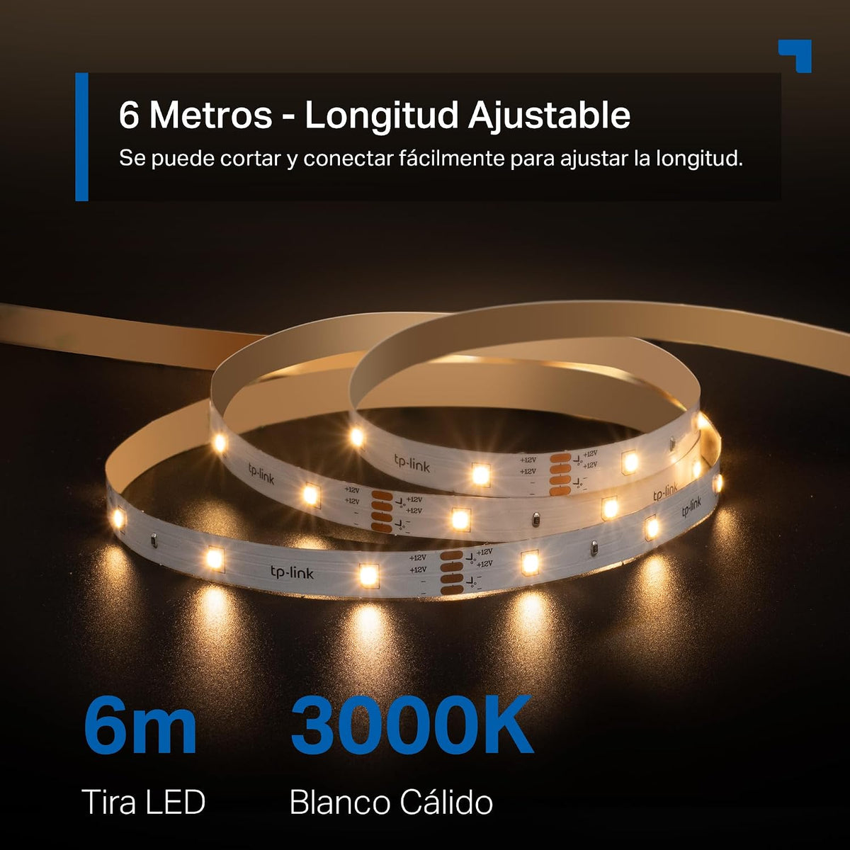 Tira de Luz LED Wi-Fi Inteligente de 6 m con Doble Sensor de Movimiento | Tapo L901-6