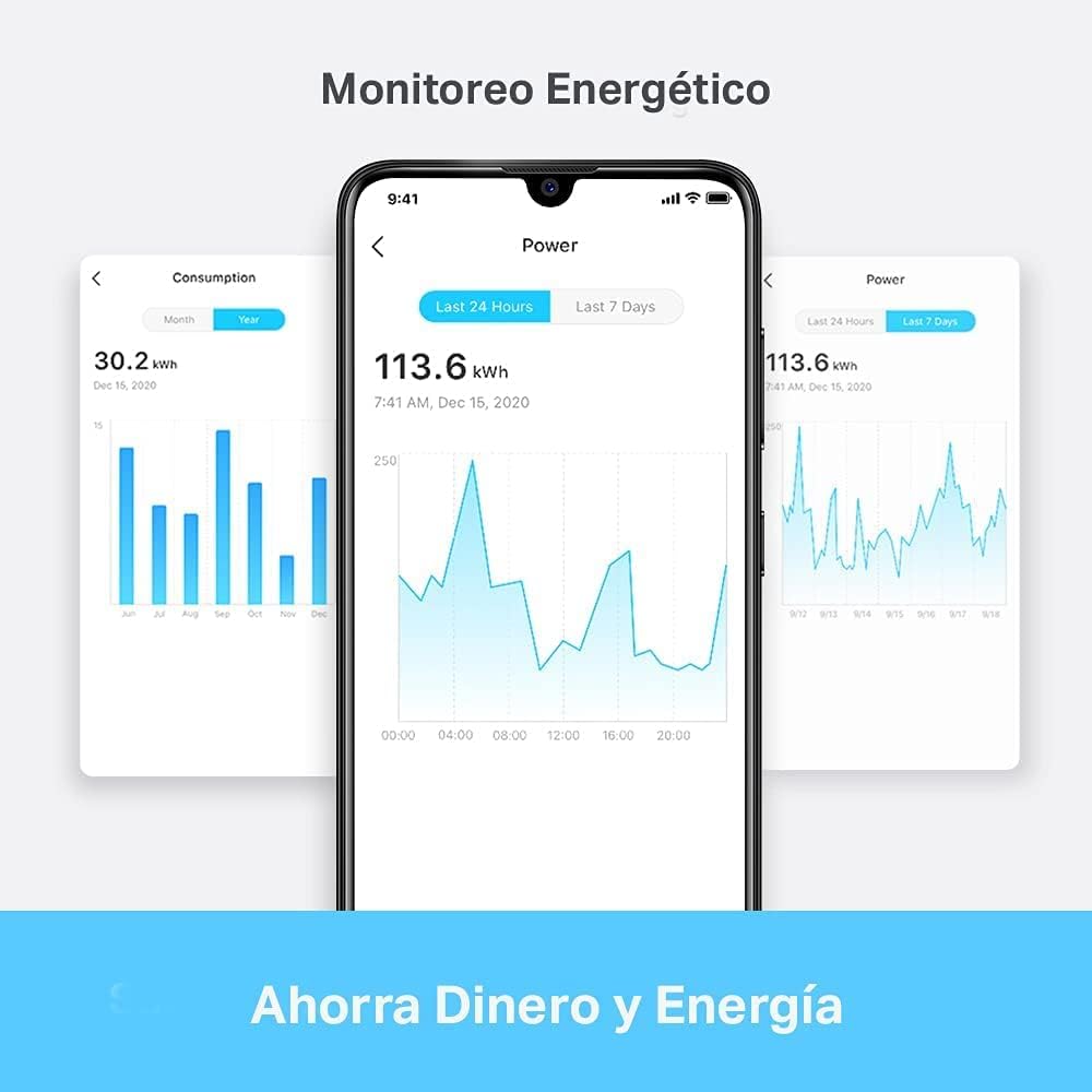 Enchufe Inteligente Wi-Fi con Monitorización de Energía, Pack de 4 | Tapo P110 (4-Pack)