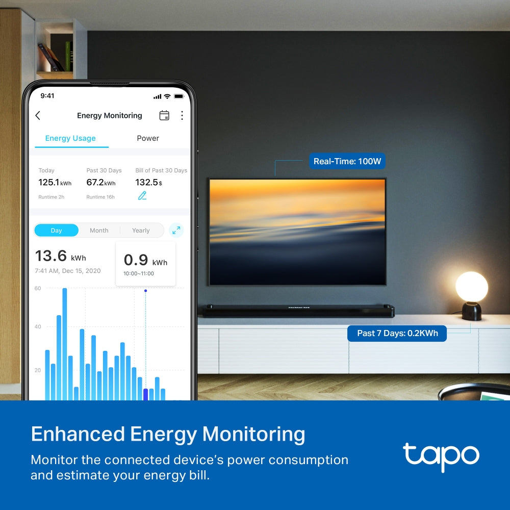 Mini Enchufe Inteligente Wi-Fi con Monitorización de Energía | Tapo P115