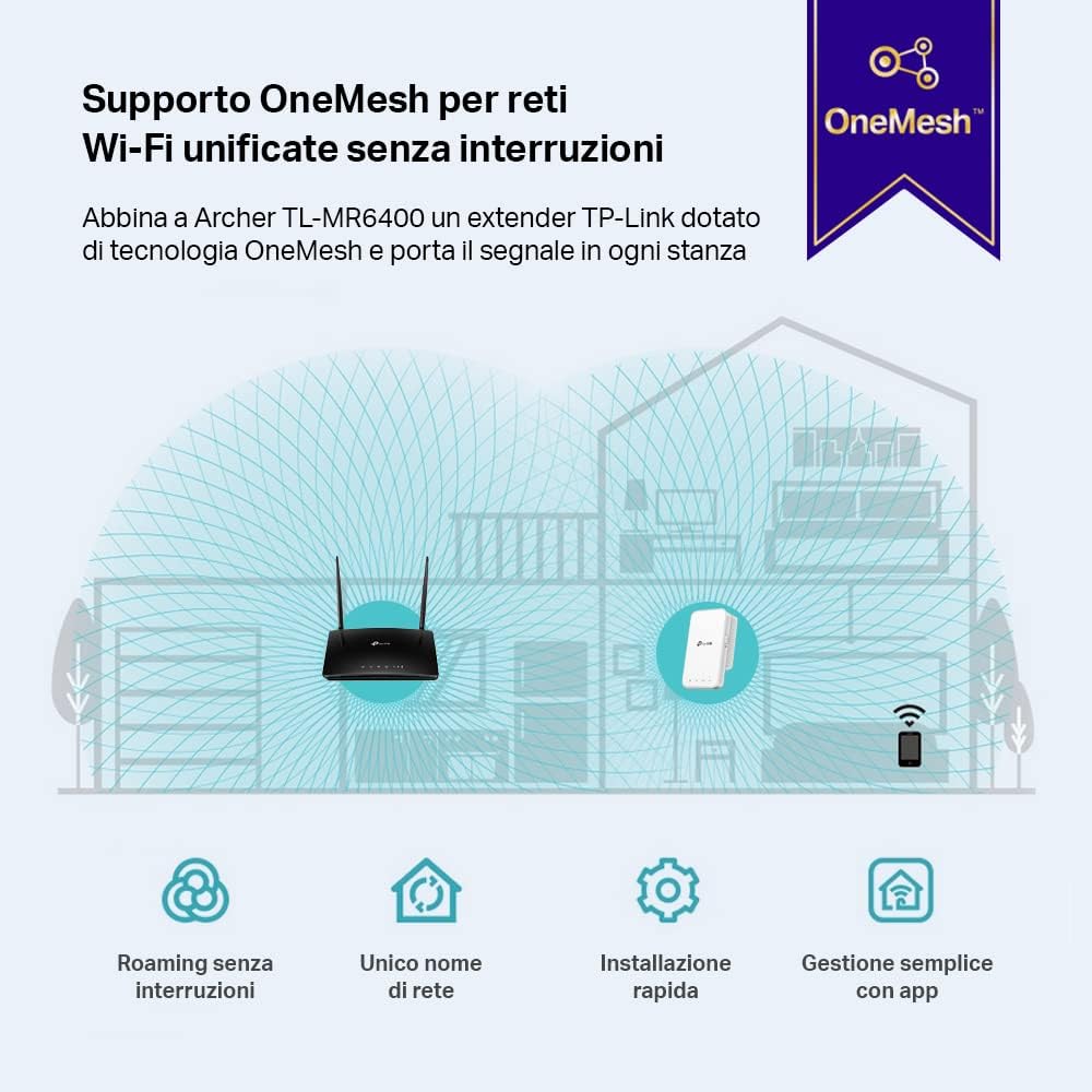 Router 4G LTE N300 con Wi-Fi 4 hasta 150 Mbps | TL-MR6400